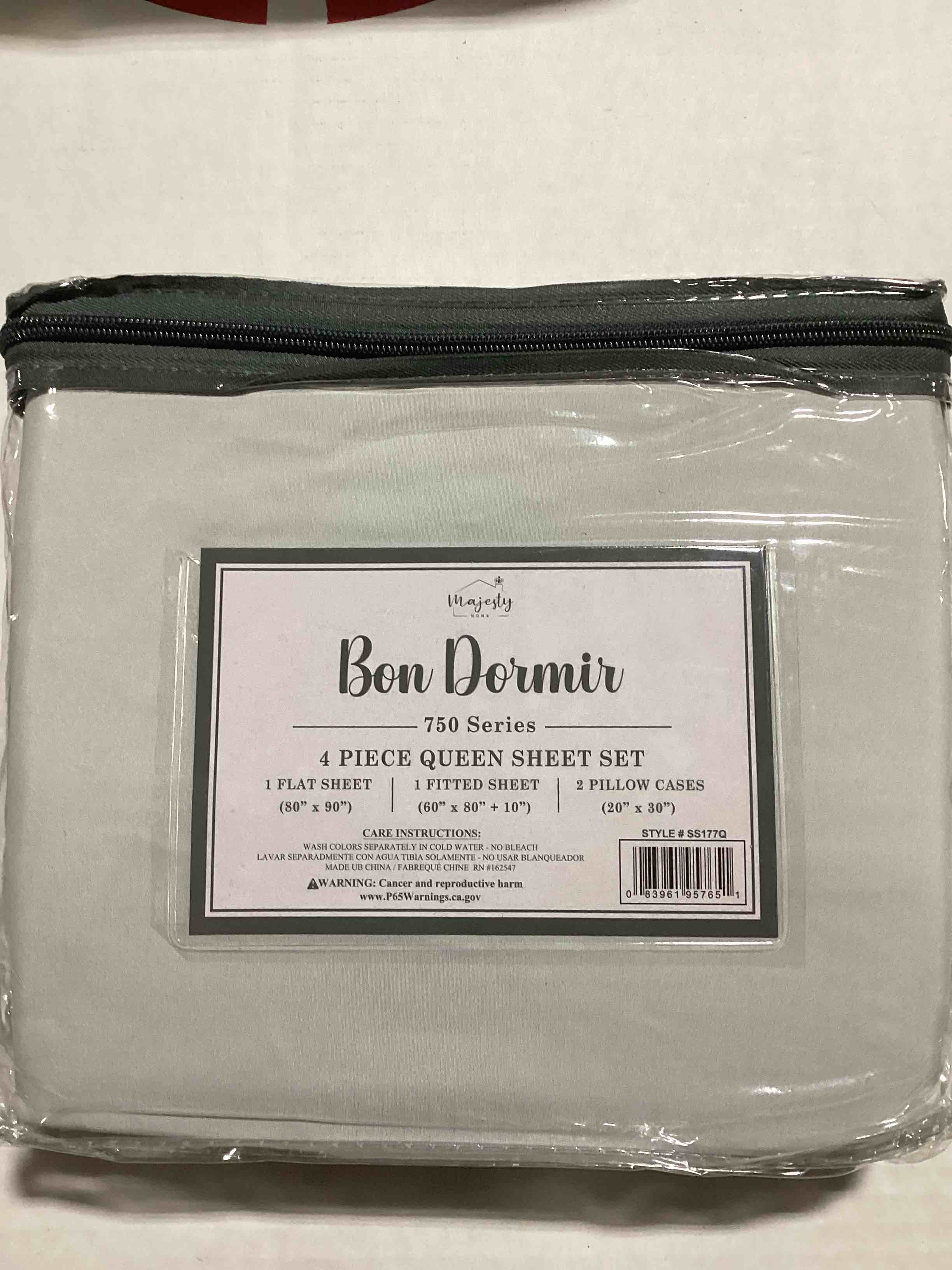 Bon Dormir 750 series 4 piece queen sheet set includes one flat sheet one fitted sheet two pillowcases
