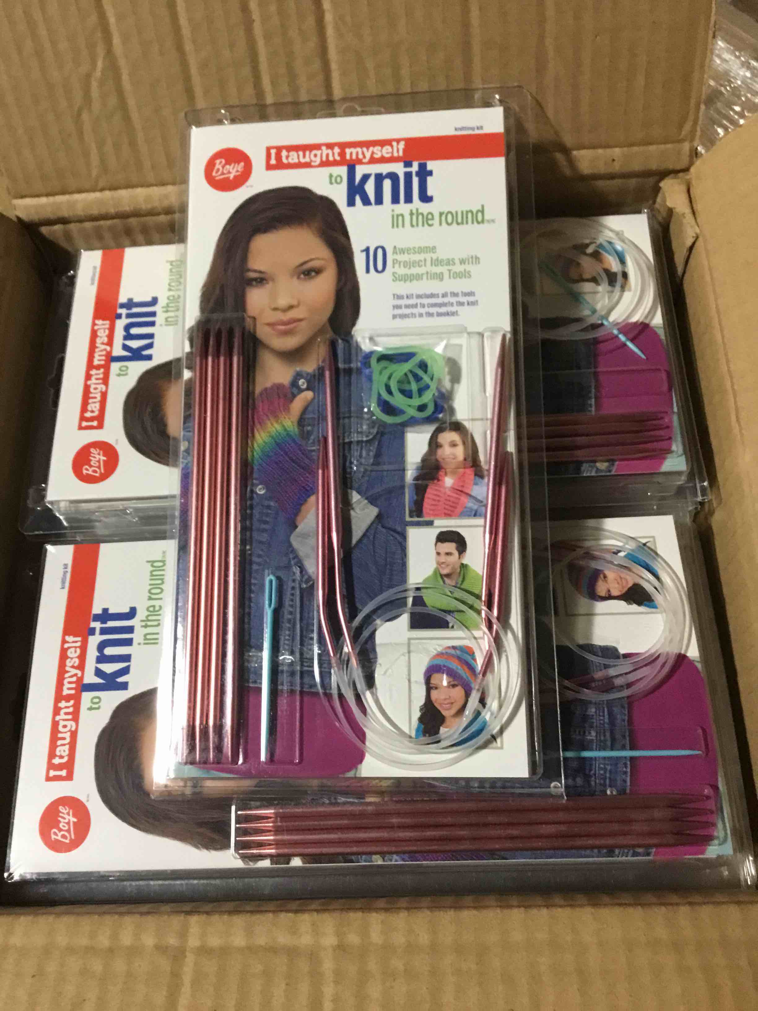 Case of 24 Boye I Taught Myself to Knit in Round Kit 