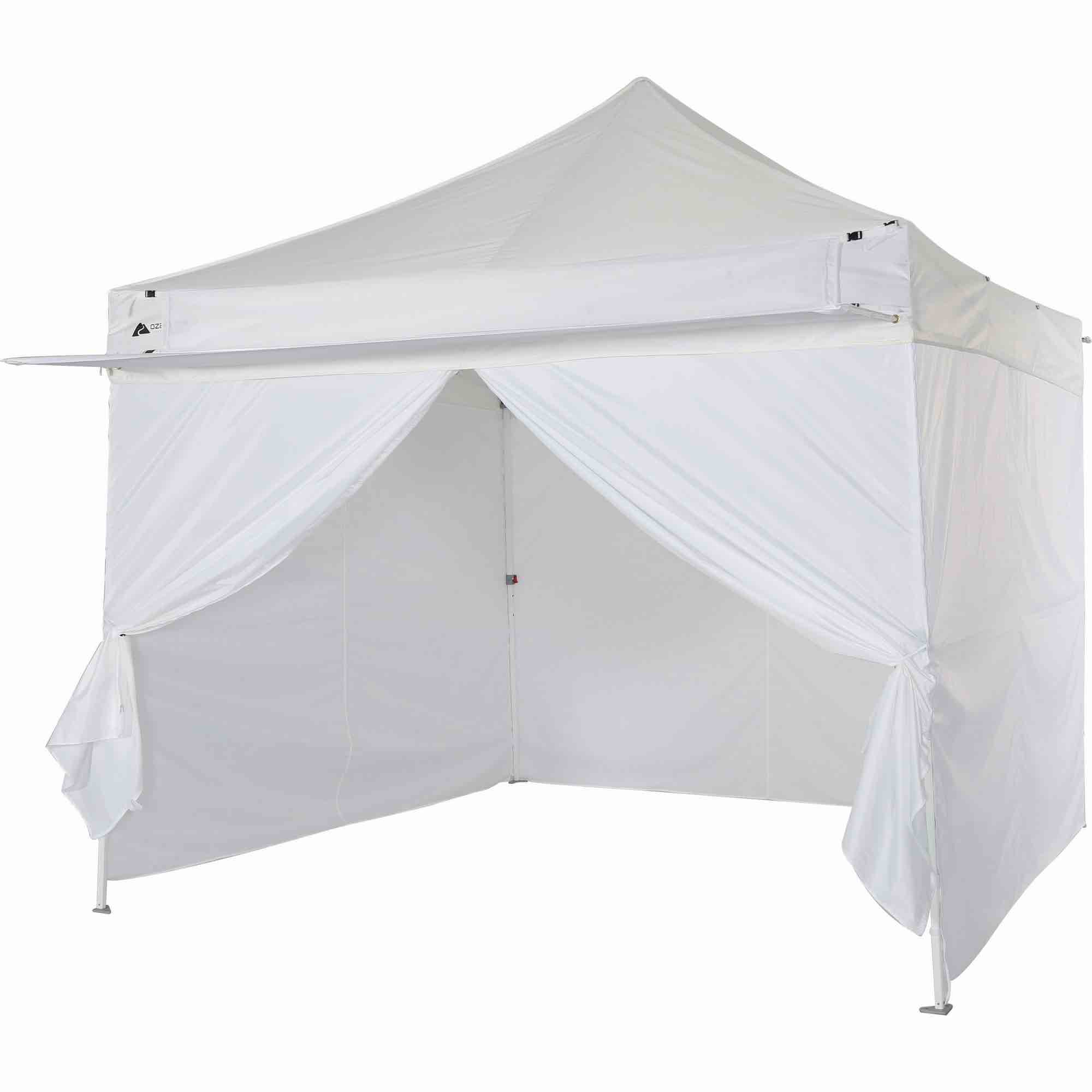 Ozark Trail White Commercial Instant 10  x 10  Straight Leg Canopy with Sidewalls