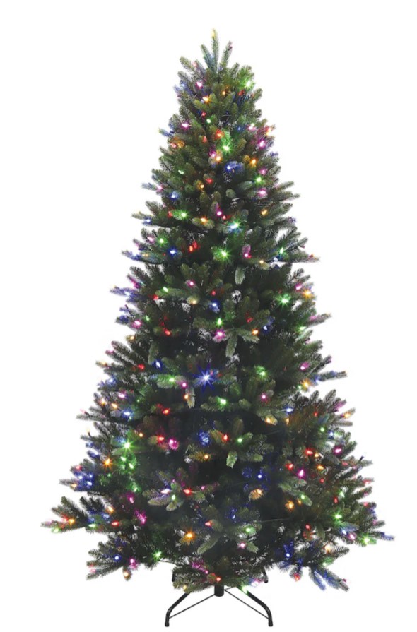 . Pre-Lit Snow Flocked Snowy Pine Artificial Christmas Tree, Smart Lights 3 ft 