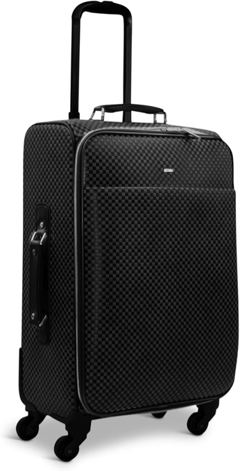 ( Similar )Pack , Metal Zippers, Telescopic Handle - TSA & Airline Approved (Lux Black)