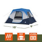 Ozark Trail 10’ x 9  6-Person Instant Cabin Tent with LED Lighted Hub  25 lbs