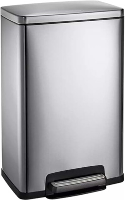 Tramontina 13 Gal Step Trash Can, Stainless Steel
