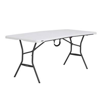 Lifetime 80306 Commercial Stackable Folding Table, 6', White