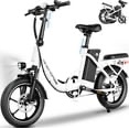 WINDHORSE W2B Folding Electric Bike 630W Peak Power, 20MPH, 35-Mile Range (White)