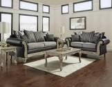 NeoLiving Kimberly 2 Piece Ornate Wood Living Room Set: Sofa and Loveseat, Gray