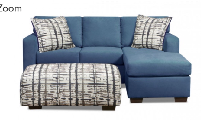 NeoLiving Adeline Reversible Chaise Sofa Sectional, Navy