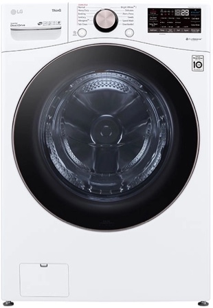 27 Inch Smart Front Load Washer with 4.5 Cu. Ft. Capacity, SenseClean™, SmartThinQ®, SmartDiagnosis™,Sanitary, Allergiene™, ColdWash™, NSF Certified, and Energy Star® Rated: White