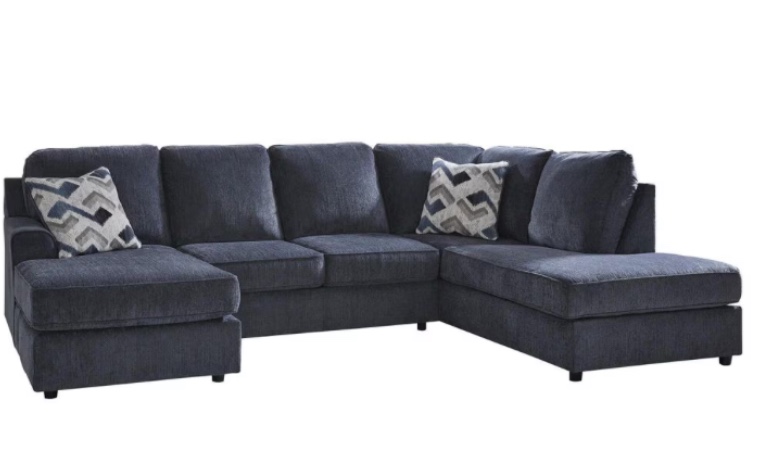 Ashley Maxon Place 2-Piece Left Facing Stationary Sectional in Navy