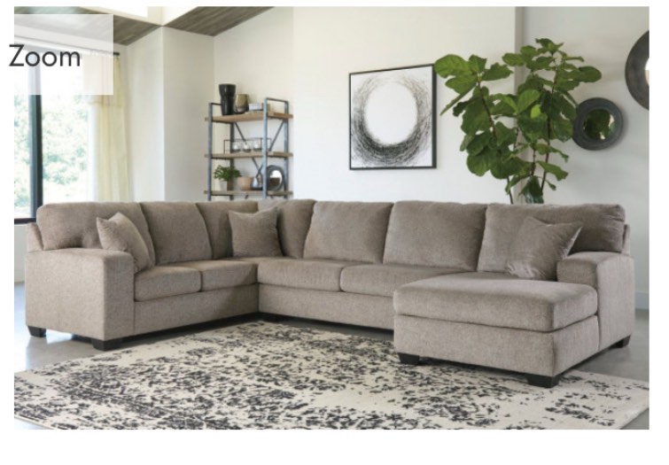 NeoLiving NeoLiving Rachelle Corner Sectional with Right Facing Chaise, Taupe Fabric
