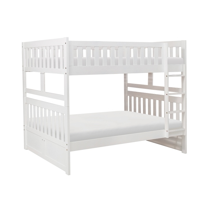 Homelegance Galen Full/Full Bunk Bed in White & (2x) 6” Memory Foam Mattress Full Size 