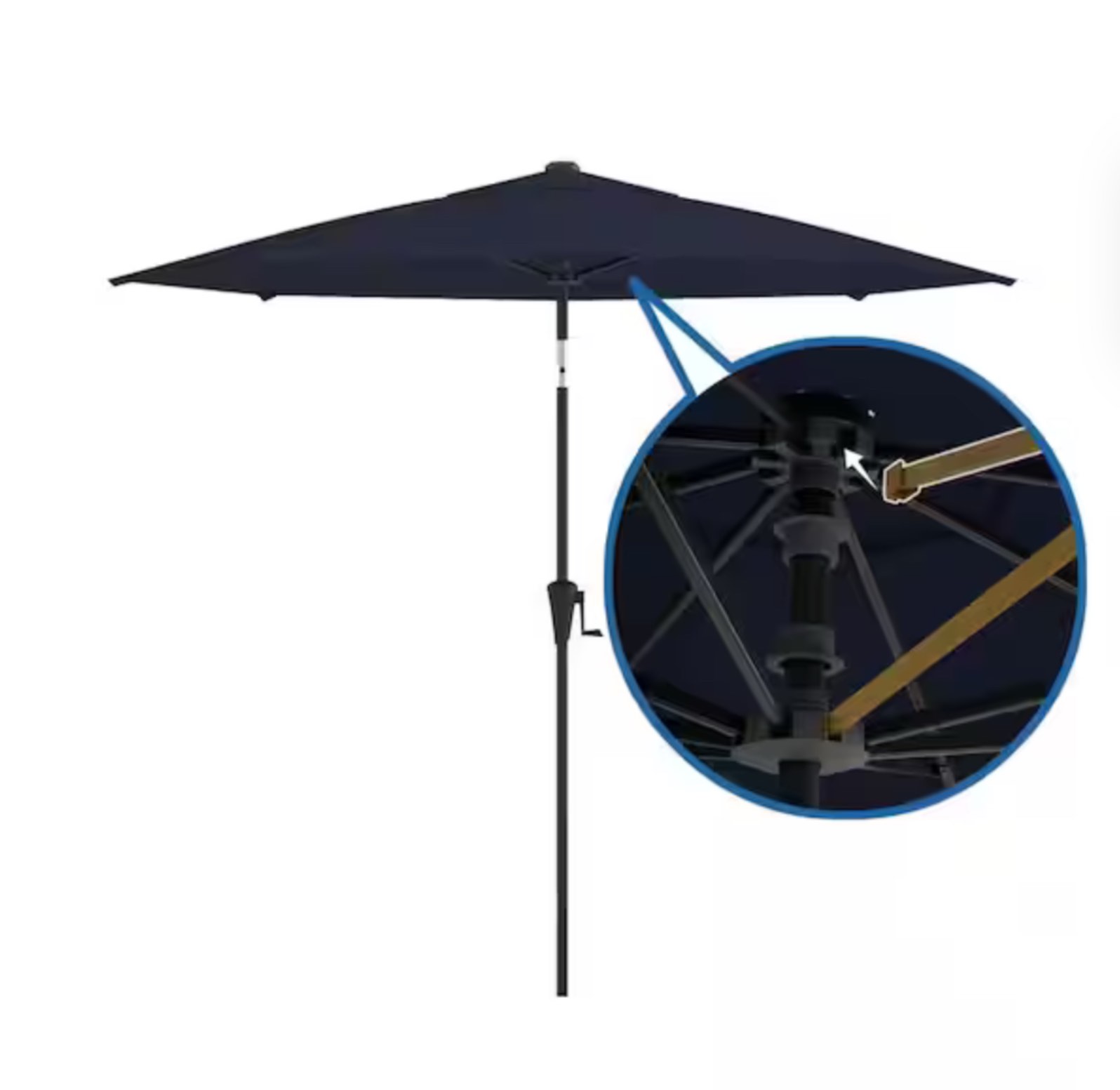 blue Above OneClick 2 with Rib Replacement Technology 9 Feet Market Umbrella, Polyester Fabric, Pool Shade, Table Umbrella