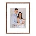 hoikwo 11x14 dark brown plastic frame with plastic cover, display pictures 8x10 with mat or 11x14 wi