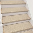 bullnose carpet stair treads for wooden steps indoor, bullnose stair treads for wooden steps non slip self adhesive, stair runner rugs for staircase step, stair carpet runner 9.5" x 28"(7pcs,khaki)