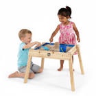 plum® wooden sand and water table with cover - toddler sensory toys, summer outdoor games for kids,