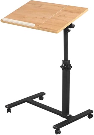 TigerDad Mobile Over The Bed and Recliner Table - Adjustable Height & Length, Stable Laptop Tray wit