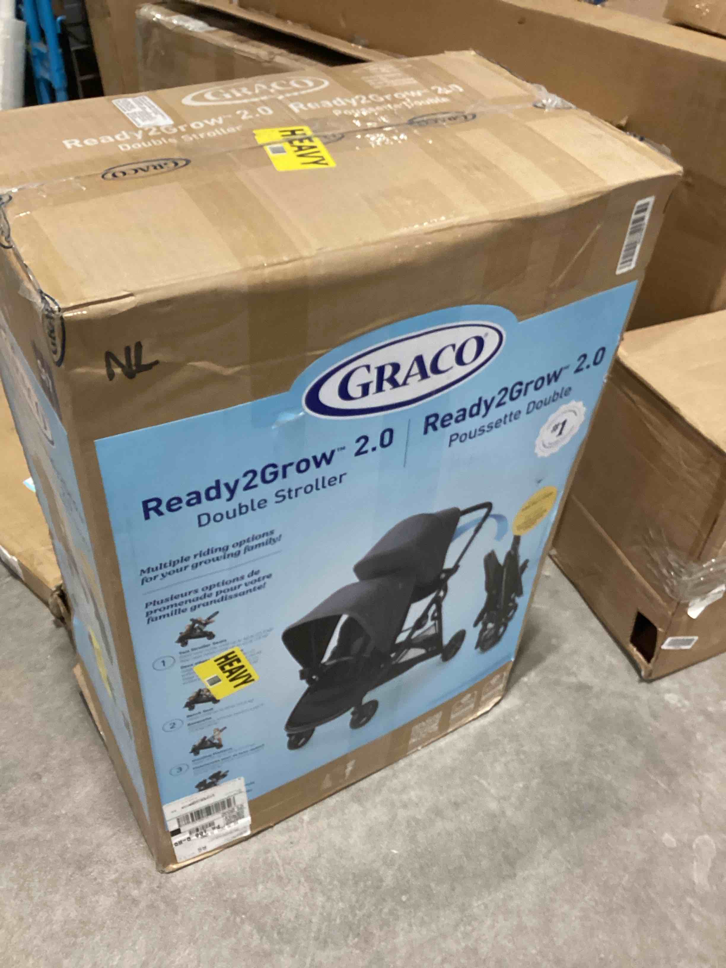 graco duoglider double stroller | lightweight double stroller with tandem seating, glacier