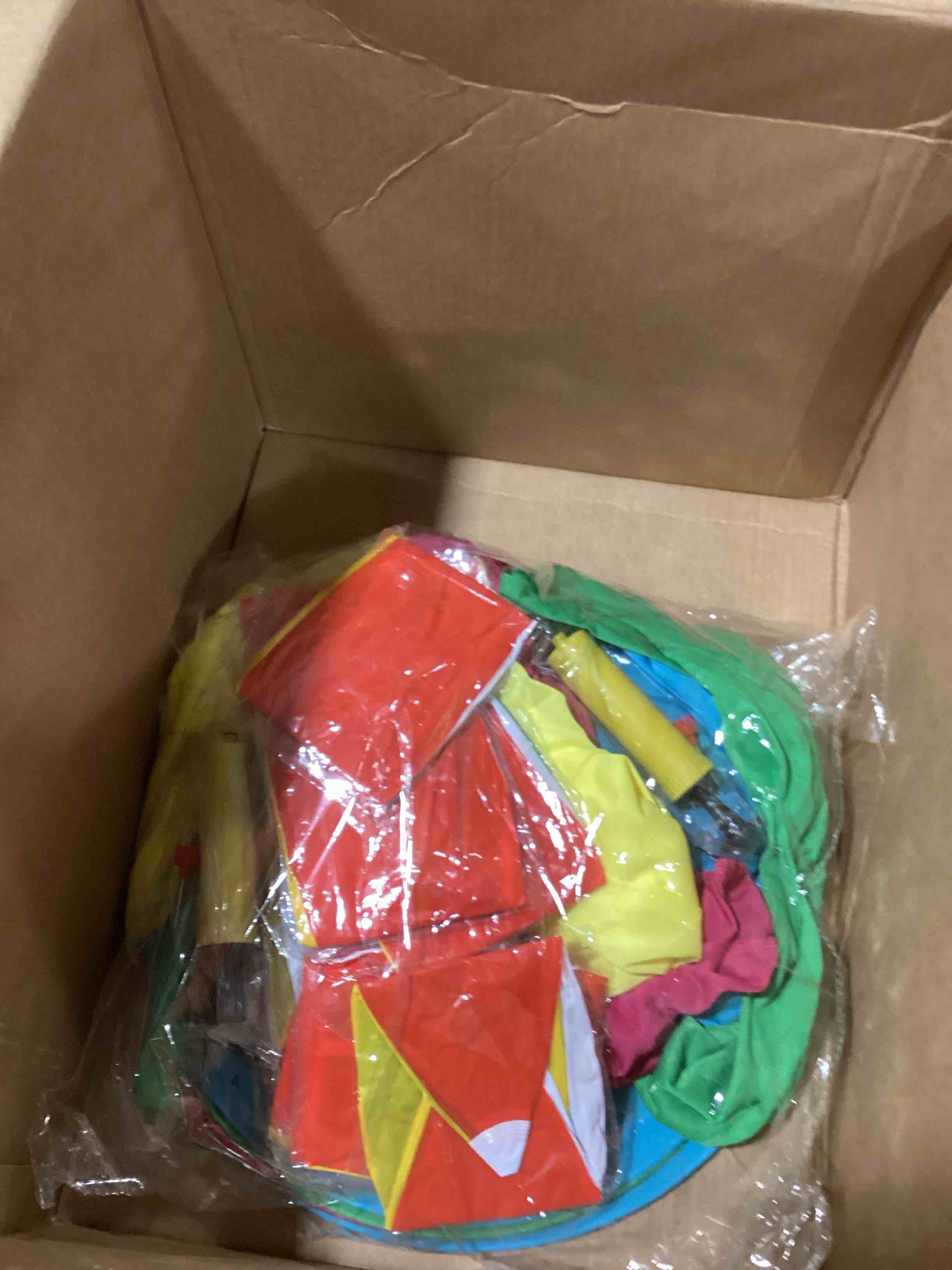 Condition photo showing New/Like New for similar model GSi Kids Play Parachute Rainbow Parachute Toy Tent Game for Children Gymnastics Cooperative Play and Outdoor Playground Activities (12 Feet)