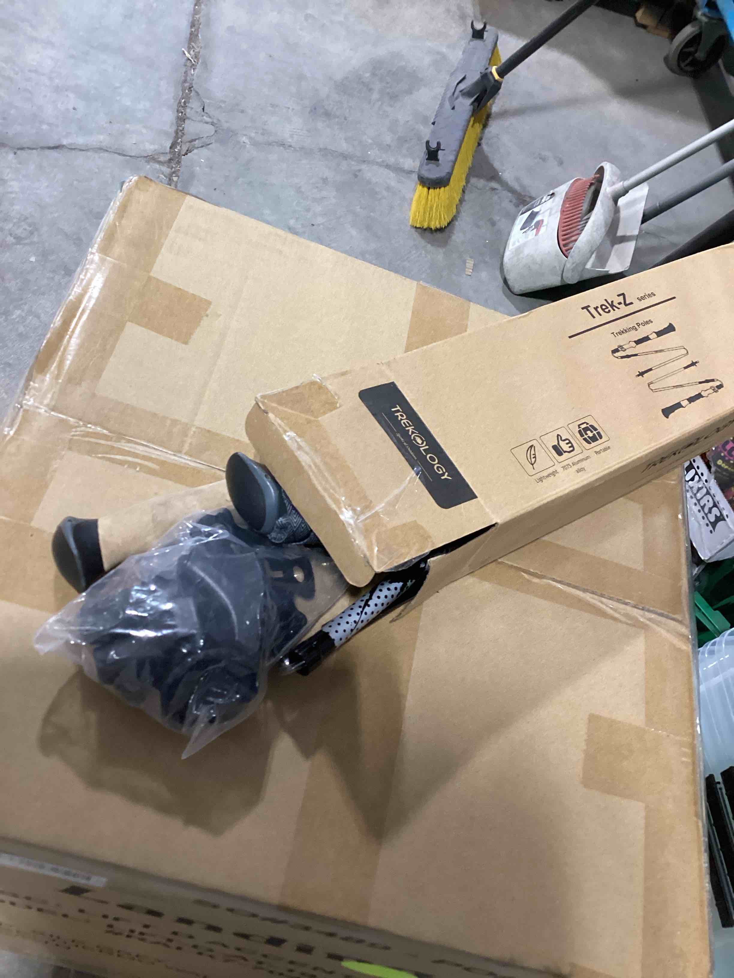 Condition photo showing As Is for TREKOLOGY Trek-Z Cork Grip Trekking Poles – Lightweight Folding Hiking Poles, Adjustable Height, Compact Travel Design, Aircraft-Grade Aluminum Walking Sticks for Men & Women Gray