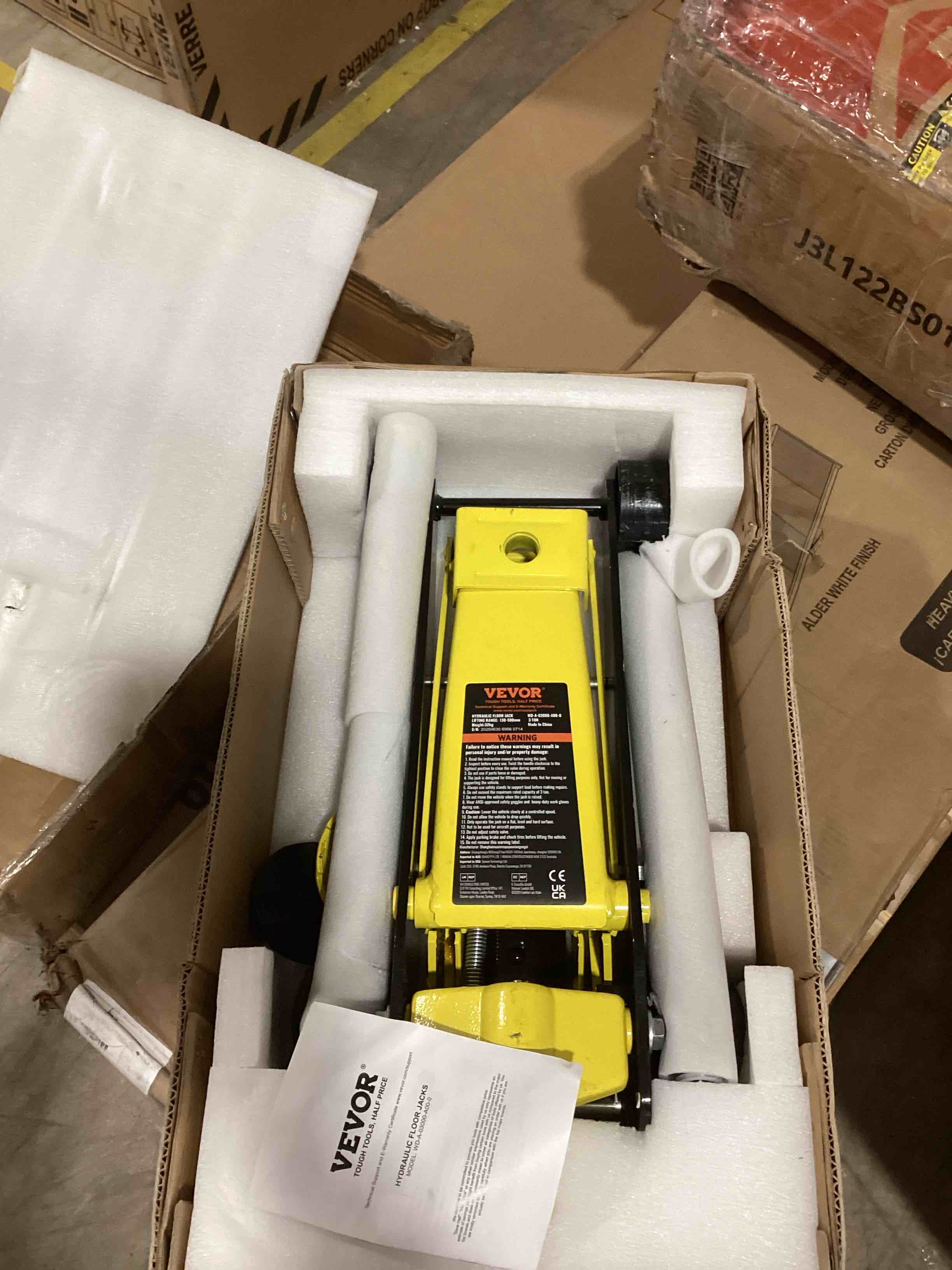 vevor 3 ton low profile, heavy-duty steel racing floor jack with dual pistons quick lift pump, lifting range 3.35"-19.69"