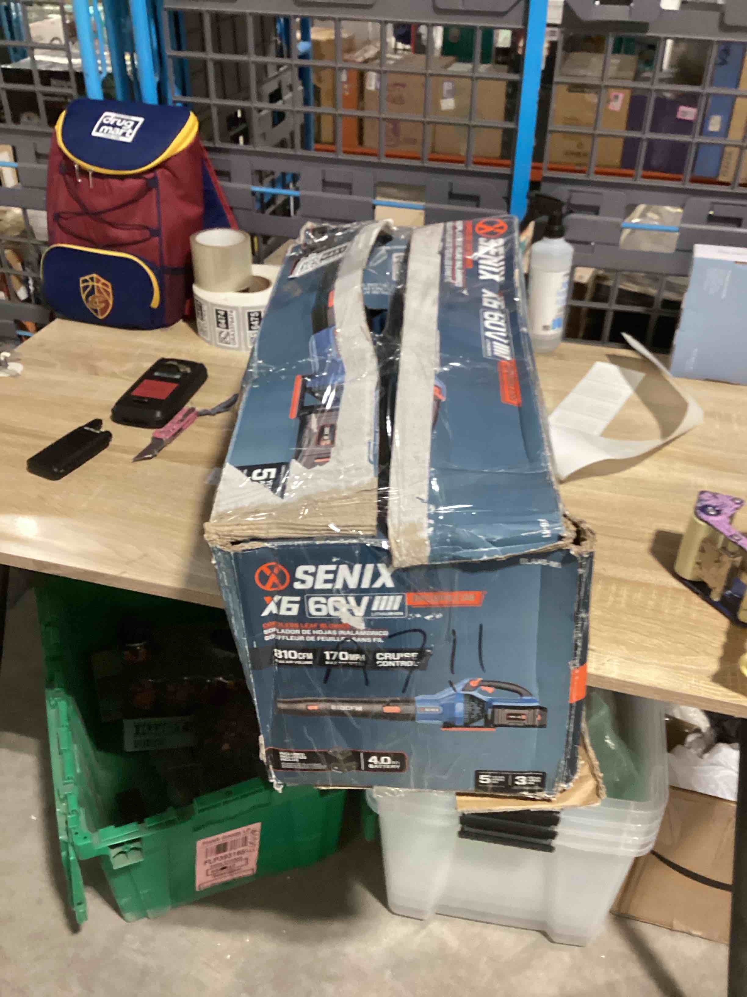 Condition photo showing As Is for similar model SENIX 6 AMP Handheld Electric Leaf Blower, Up to 260 CFM and 155 MPH, Lightweight, 120V (BLE06-L)