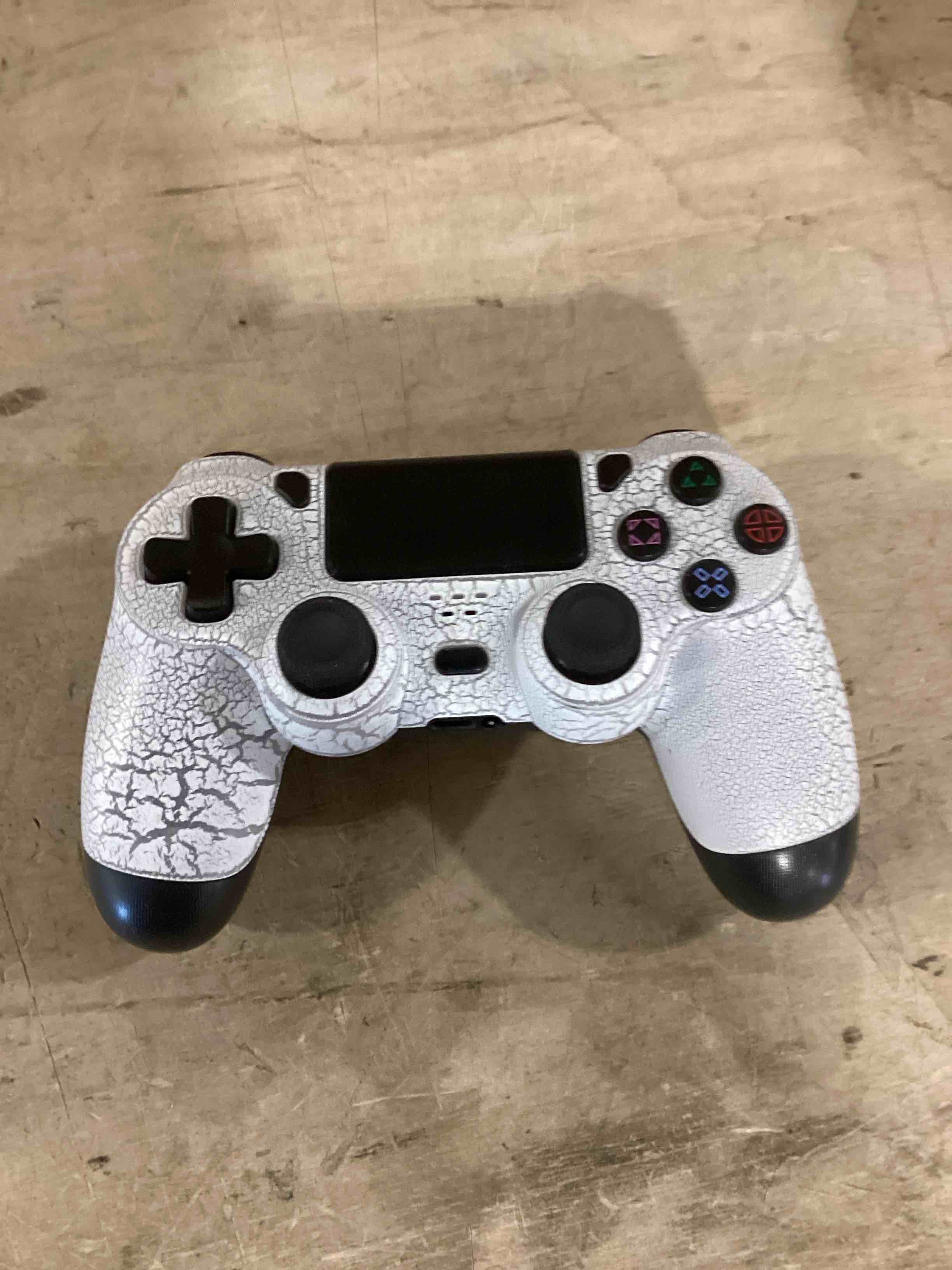 tianhoo wireless controller with led light compatible with ps4 - crack white