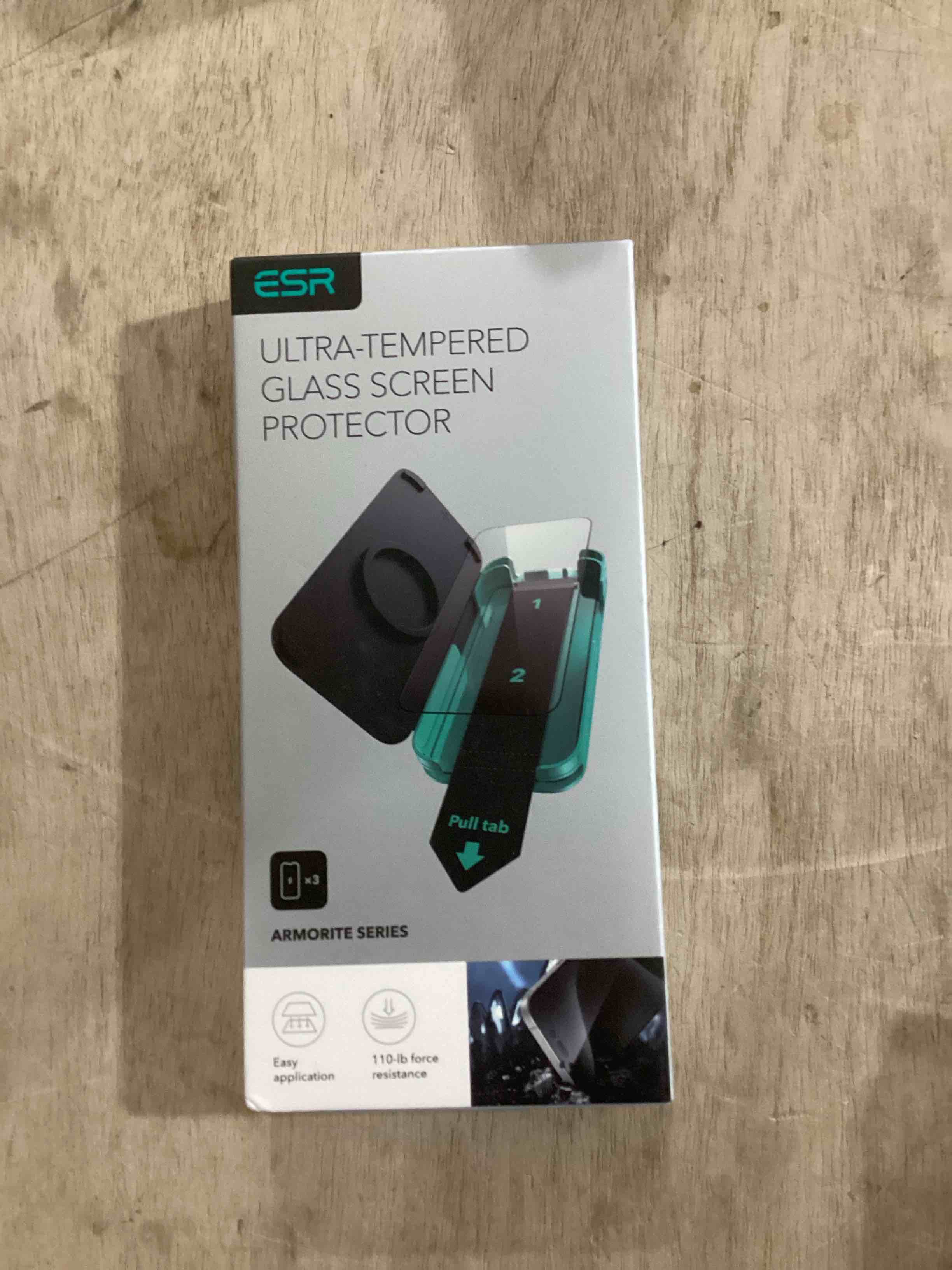 esr 3 pack 9h+ glass for iphone 16 pro max screen protector, [military grade shatterproof & longest durable] armorite ultra-tough tempered glass with ultrafit tray iphone 16 pro max 3 pack