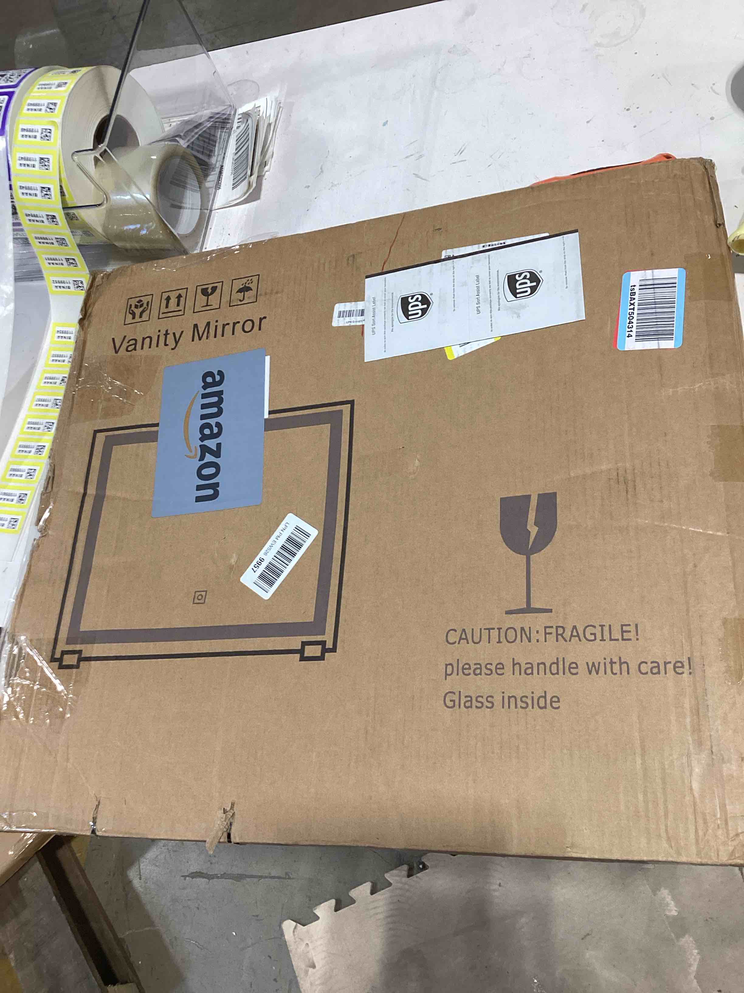 rolove 22x20 inch lighted vanity mirror, 3-mode touch dimming led lighting, large makeup mirror for 