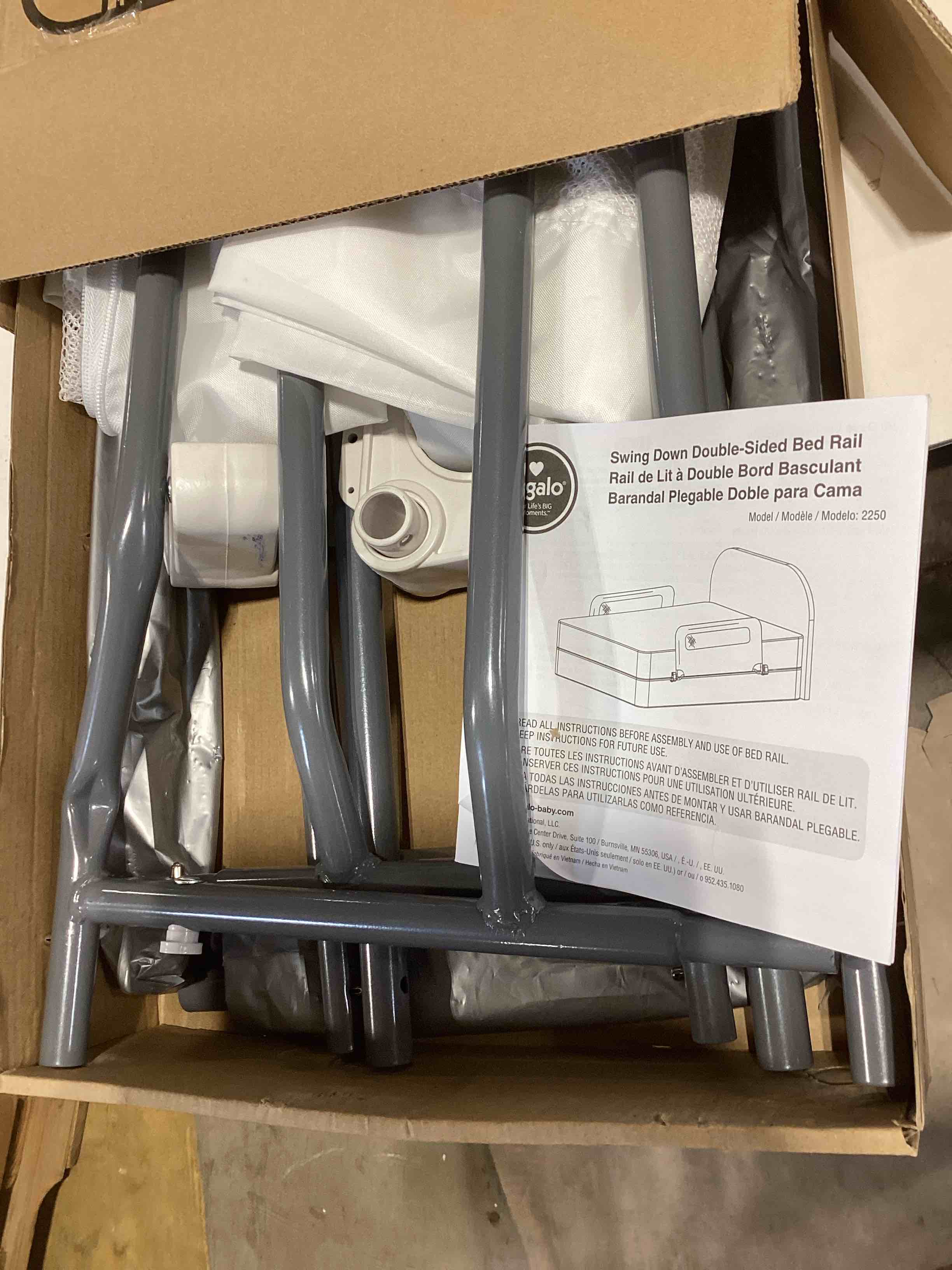 Condition photo showing As Is for regalo swing down double sided bed rail guard, with reinforced anchor safety system(pack of 2)
