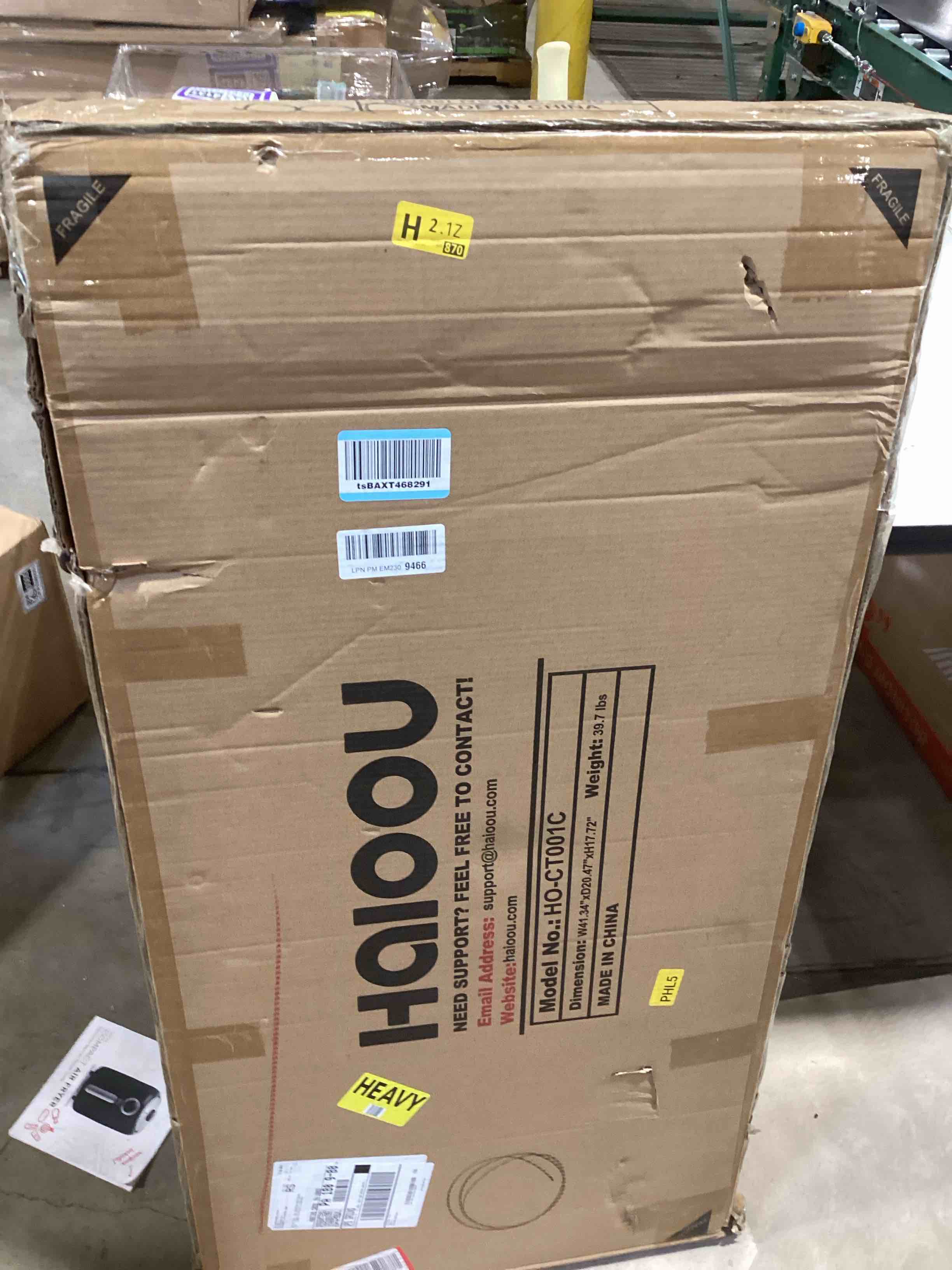 haioou coffee table, mid century modern style cocktail table tv stand with drawer, open storage shel