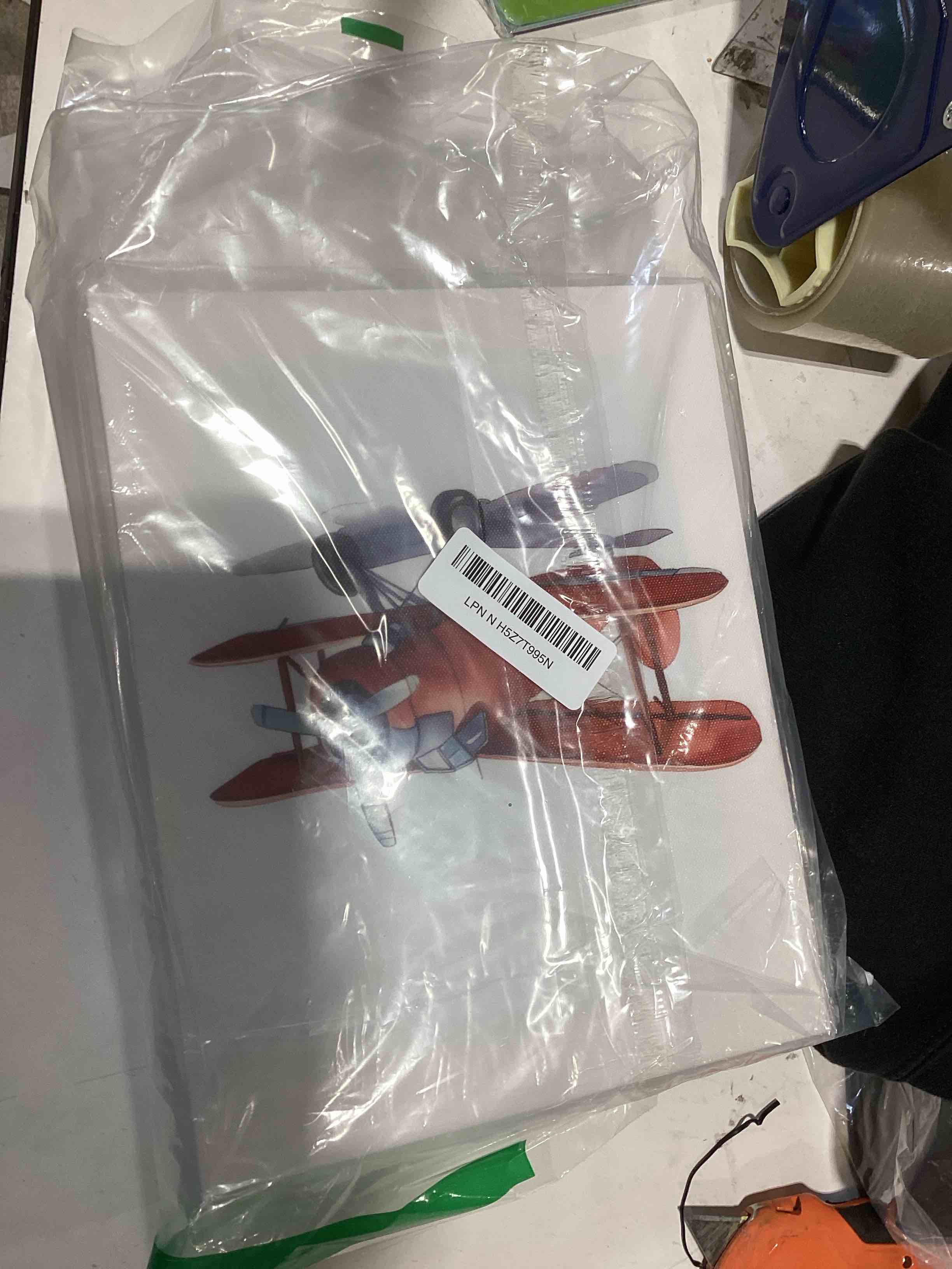 Framed Watercolor Airplane Wall Art Print,Vintage Colorful Cartoon Aircraft Decor,Watercolor Airplan