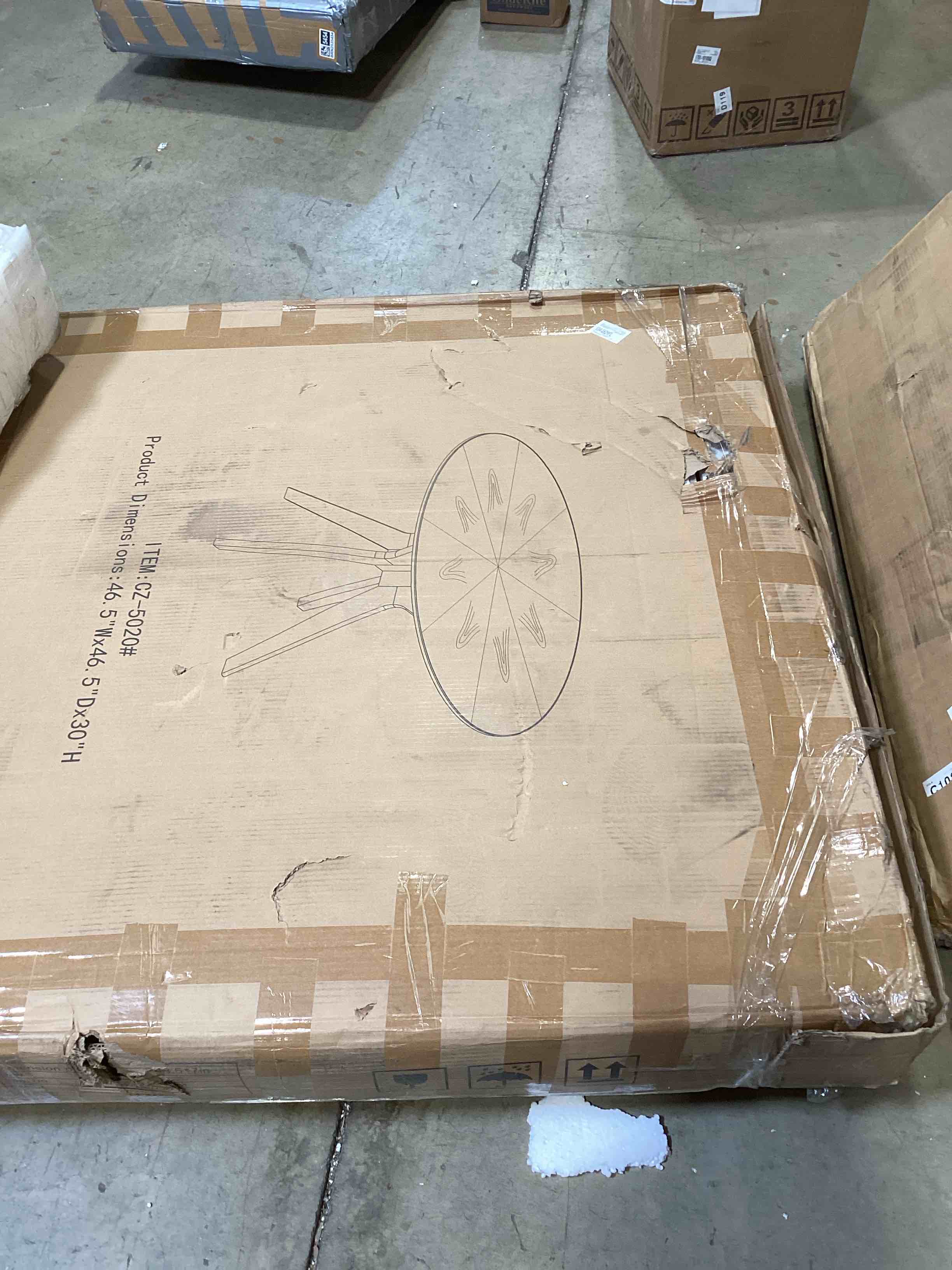 Lochy 46.7" Round Solid Wood Dining Table