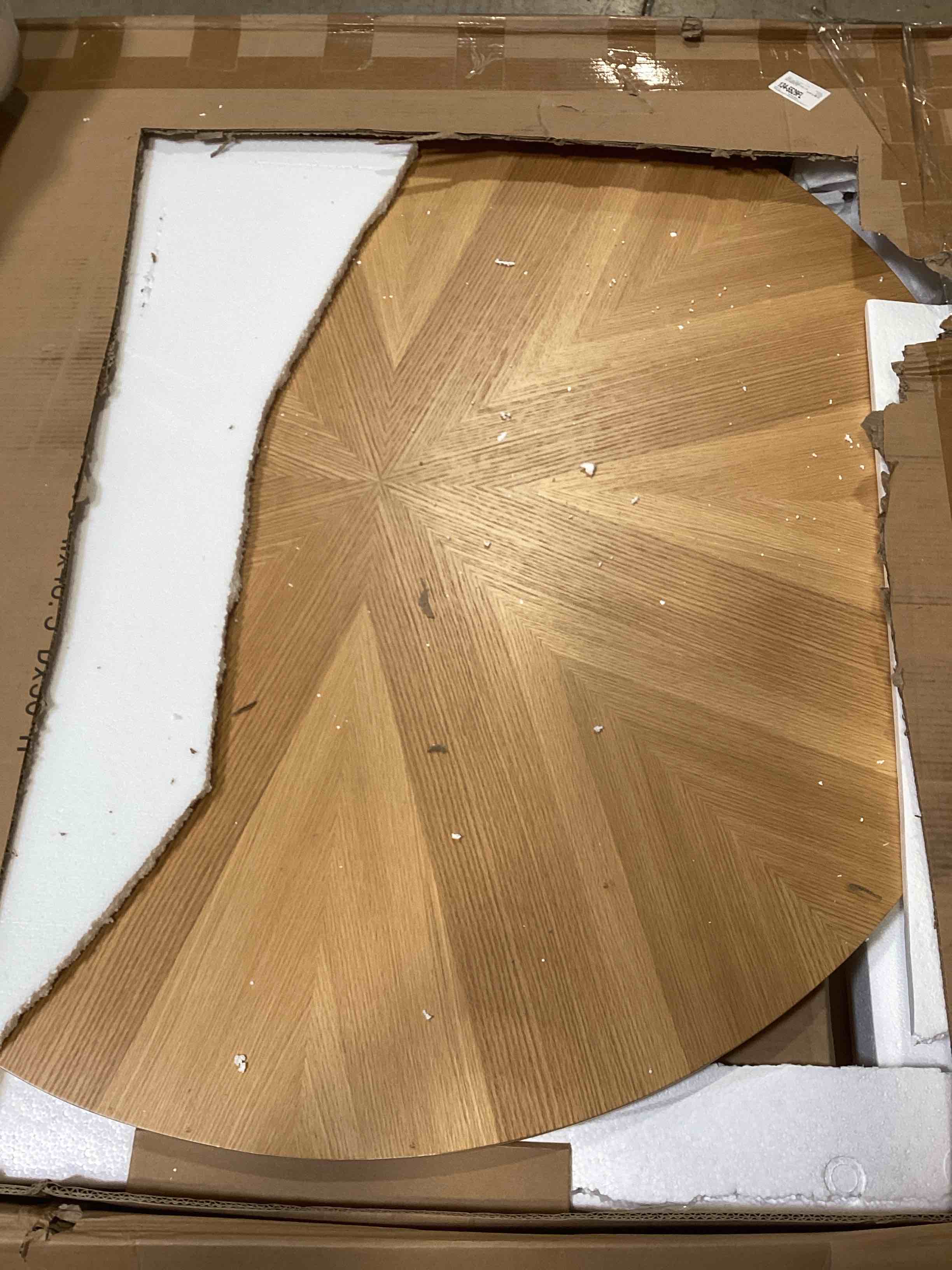 Condition photo showing As Is for Lochy 46.7" Round Solid Wood Dining Table