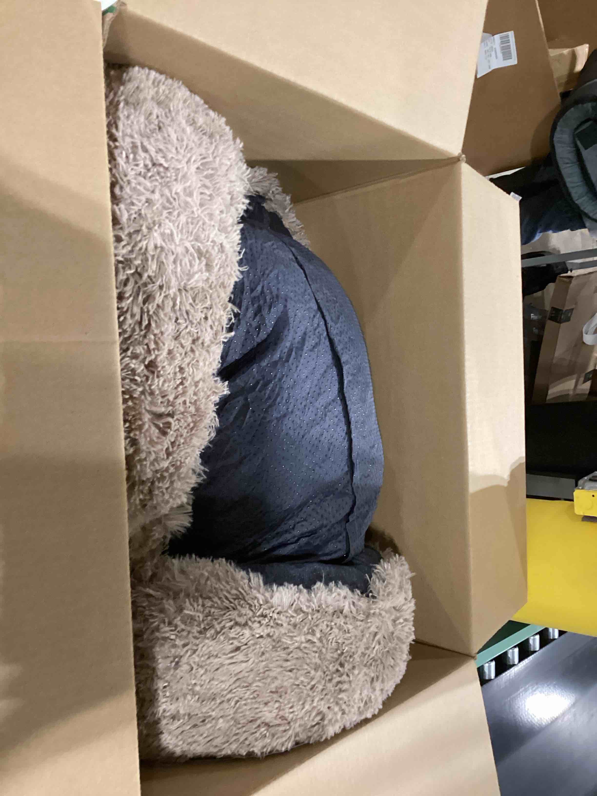 Bedsure Calming Dog Bed Medium Size Dog - Donut Washable Medium Pet Bed, 30 inches Anti-Slip Round Fluffy Plush Faux Fur Cat Bed, Fits up to 45 lbs Pets, Camel