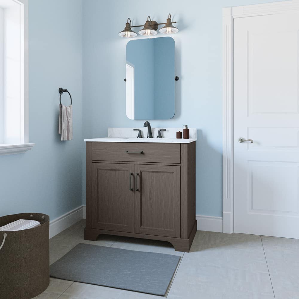 Alton 36-Inch Brown Single Sink Bathroom Vanity