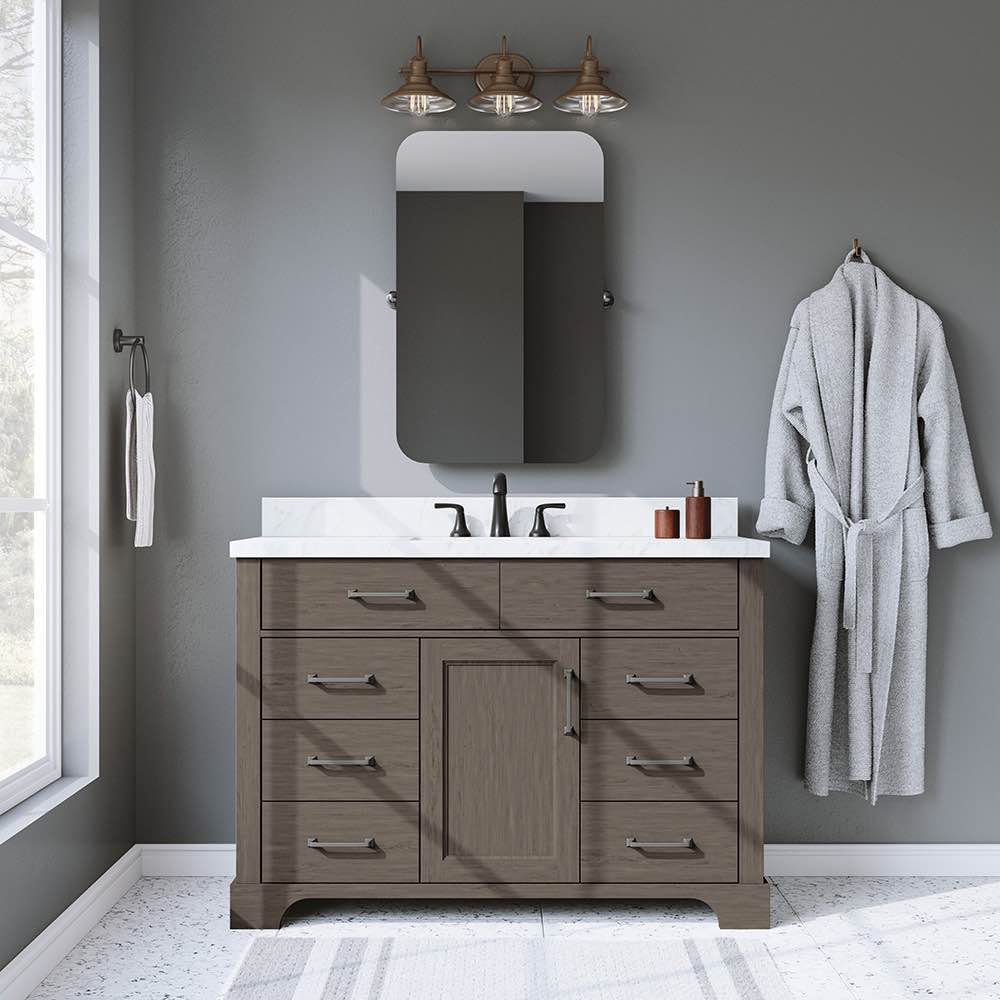 Alton 48-Inch Brown Single Sink Bathroom Vanity