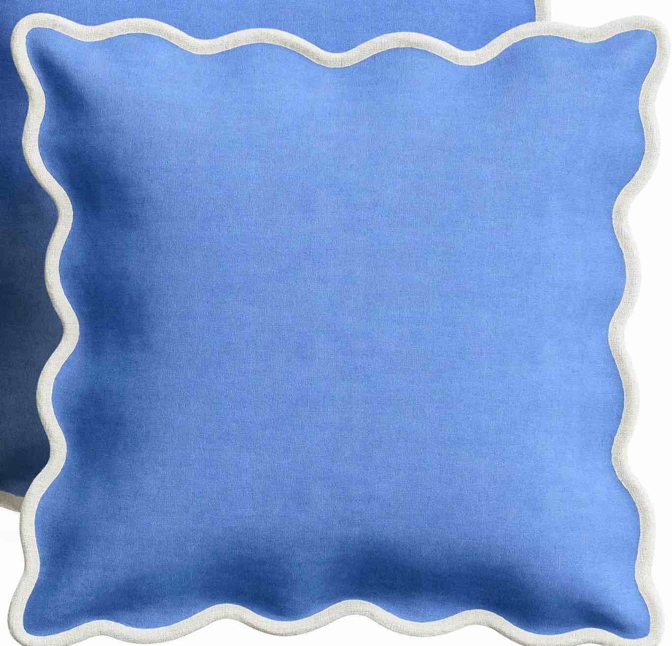 Beige Scalloped Pillow Spring Chenille Decorative Throw Pillow Covers 18x18 Cute Boho Couch Pillow Covers Aesthetic Funky Preppy Pillow Cases for Sofa Living