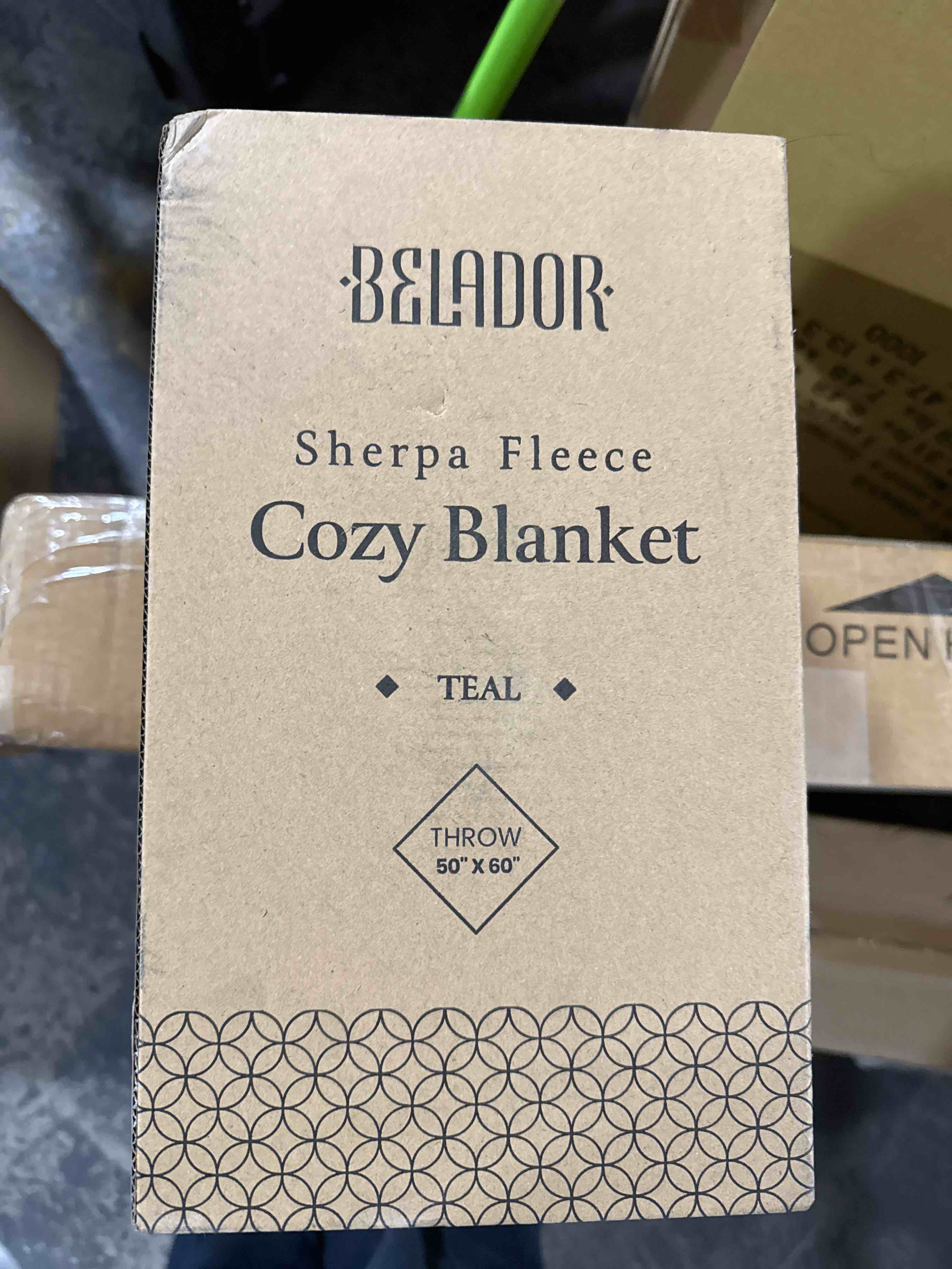 Sherpa fleece cozy blanket teal