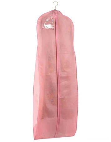box of 36 Clothes Cover Garment Storage Bags Travel Long Dress Bags Color Pink