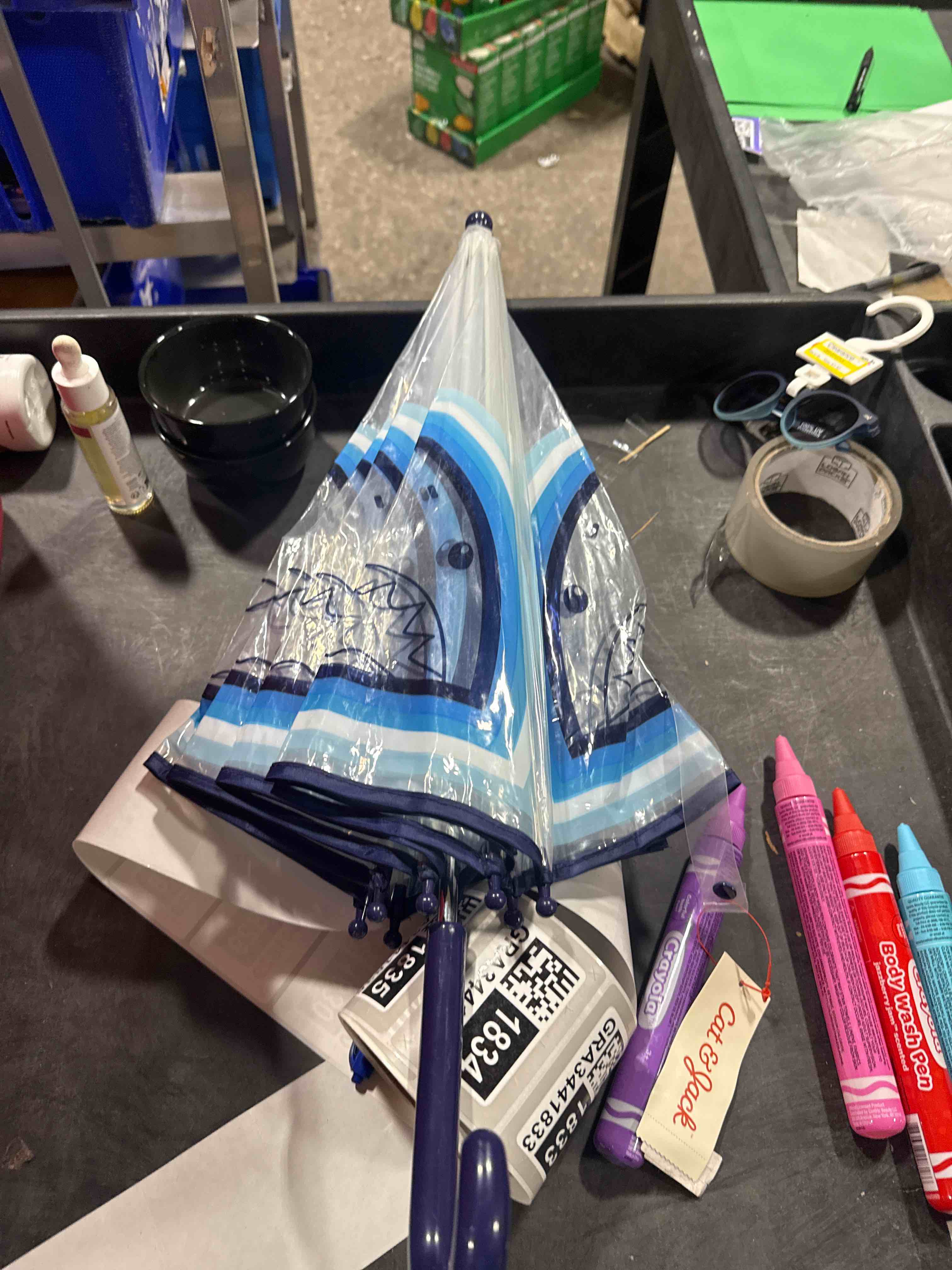 Boys' Shark Printed Stick Umbrella - Cat & Jack™ Clear