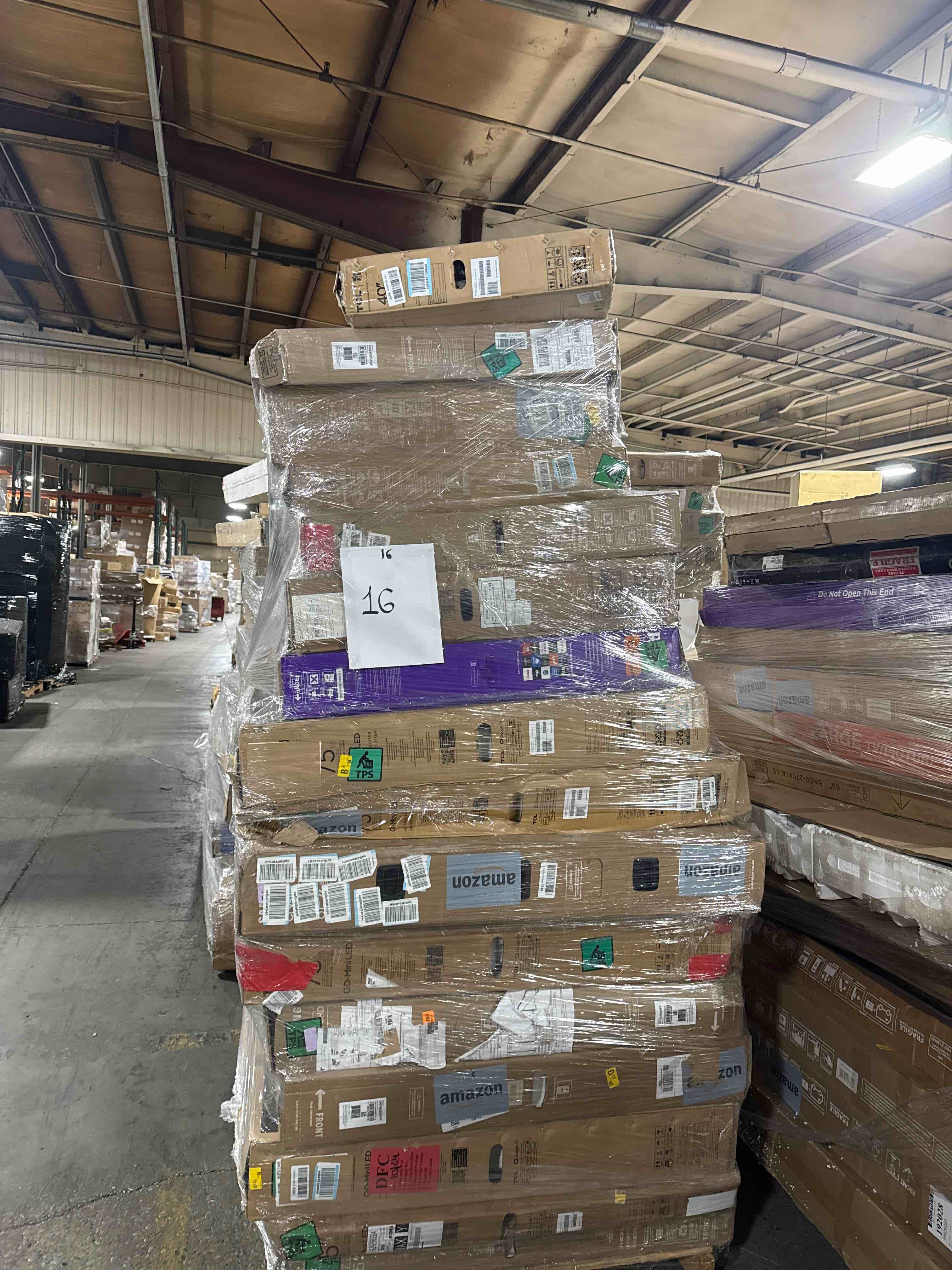 lot of 16 TVs most 55 inches or larger brands like LG, Samsung Vizio and Roku four parts or repair your bid per TV