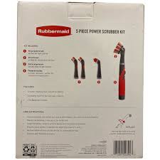 Rubbermaid Power Scrubber 5 Piece Set With Replaceable Heads