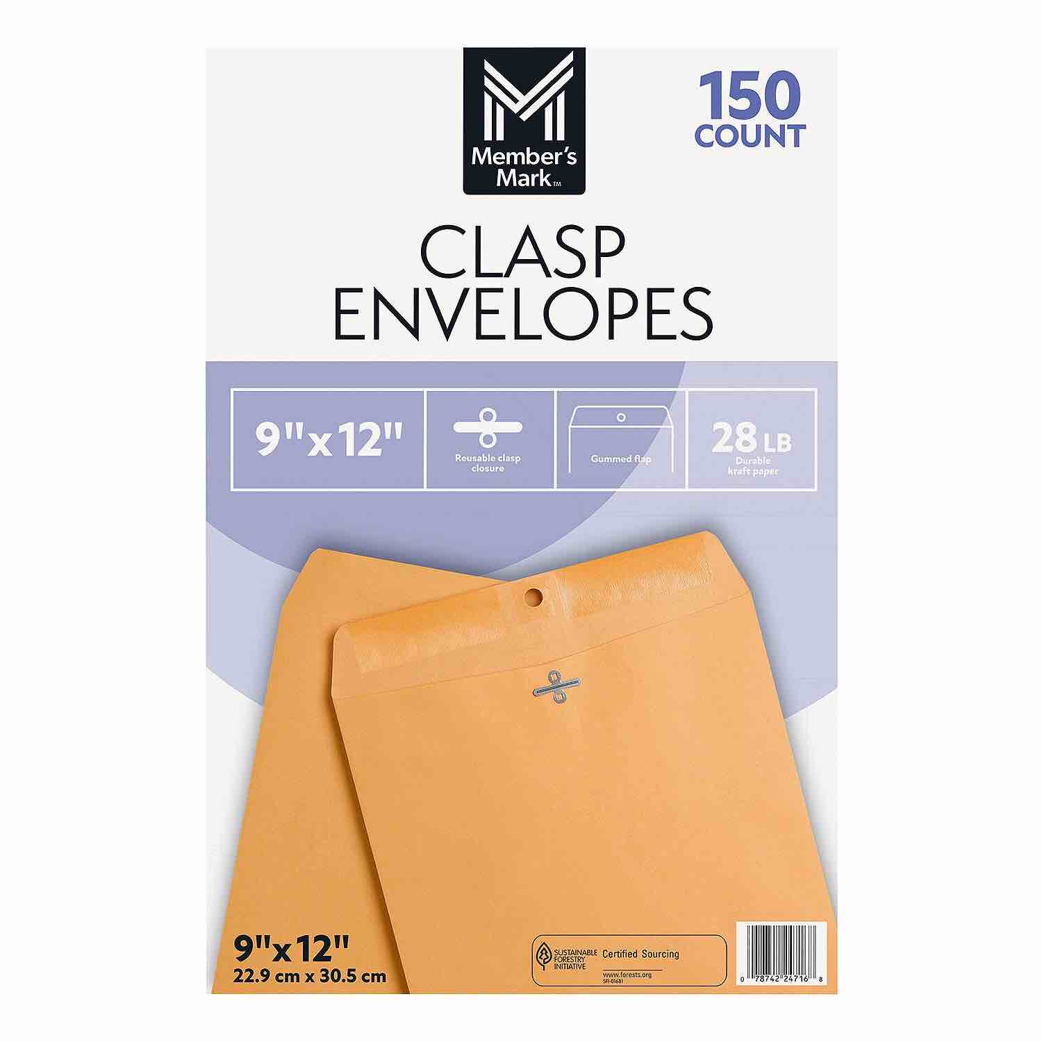 Member's Mark Clasp Envelope 9" x 12" (150 Count)