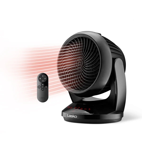 Lasko CS12350 Whirlwind Orbital Oscillation Ceramic Space Heater with Remote: Black