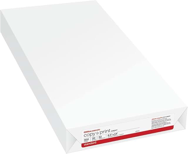 Office Depot ream copy paper 8.5x14”