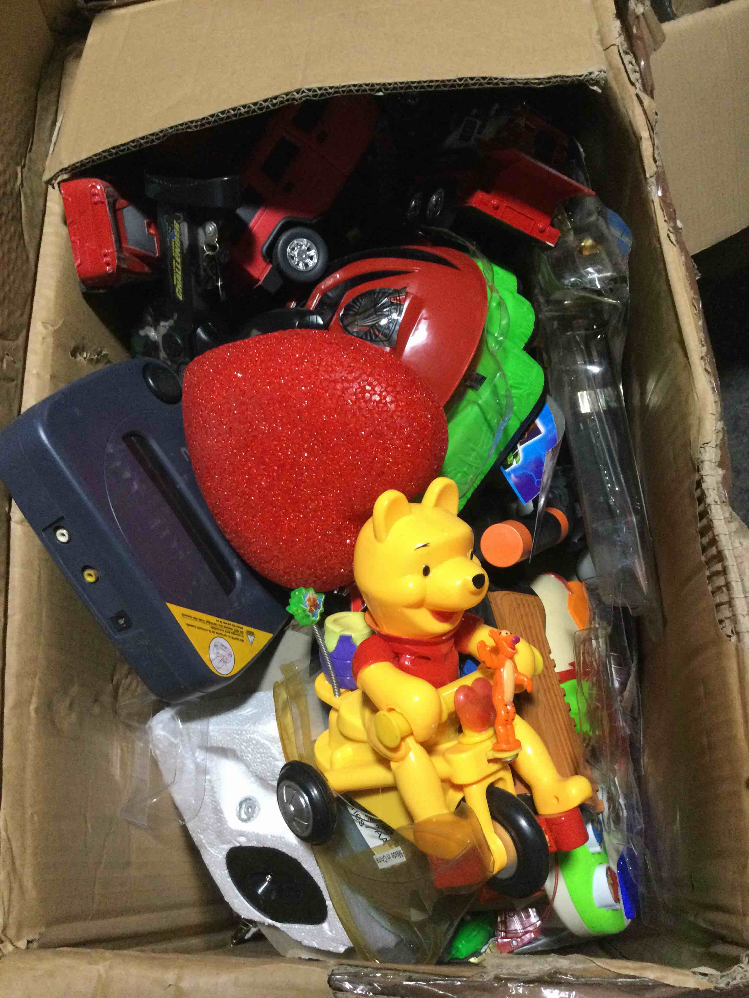 box of assorted toys