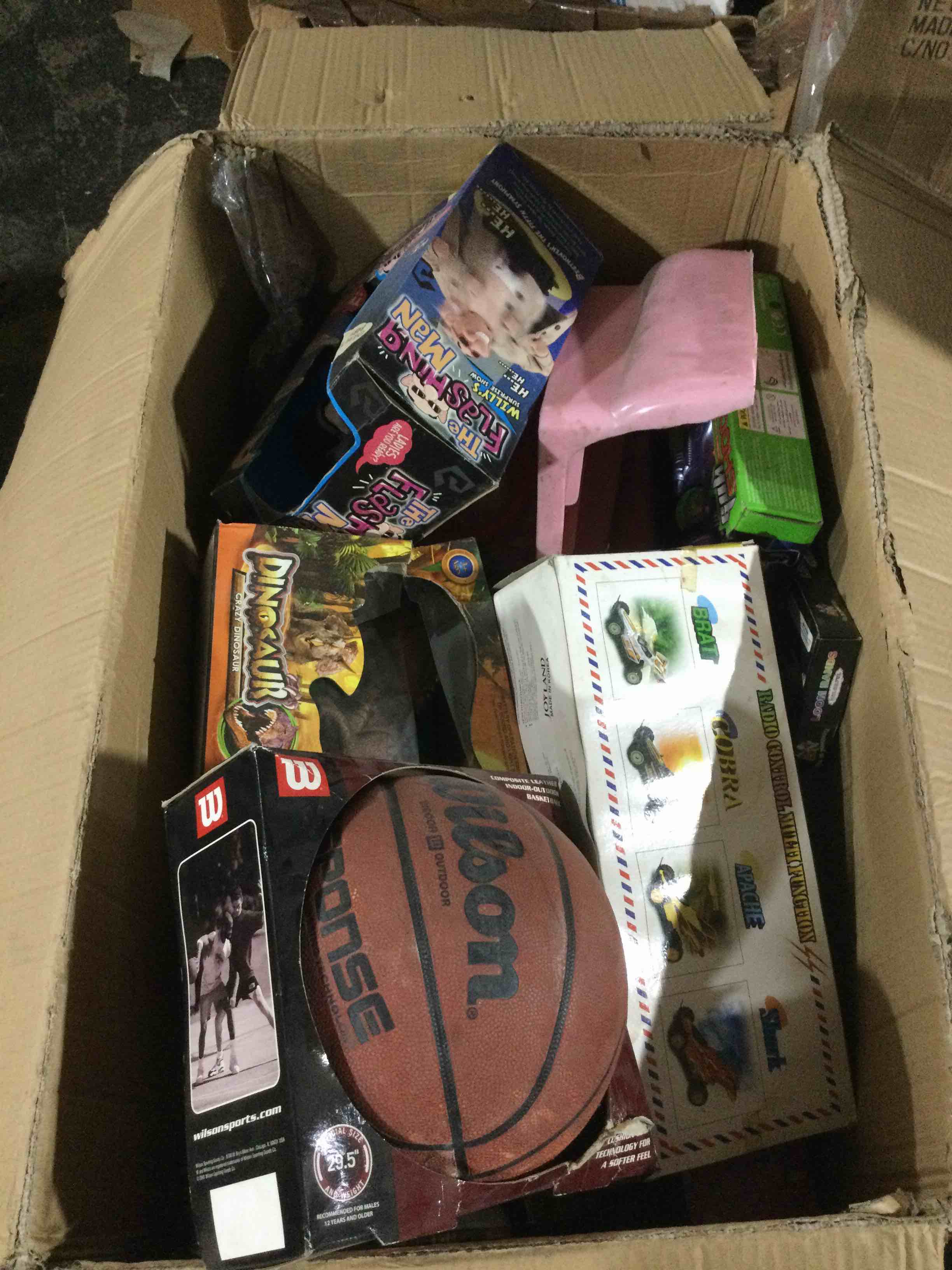 box of assorted toys ect…