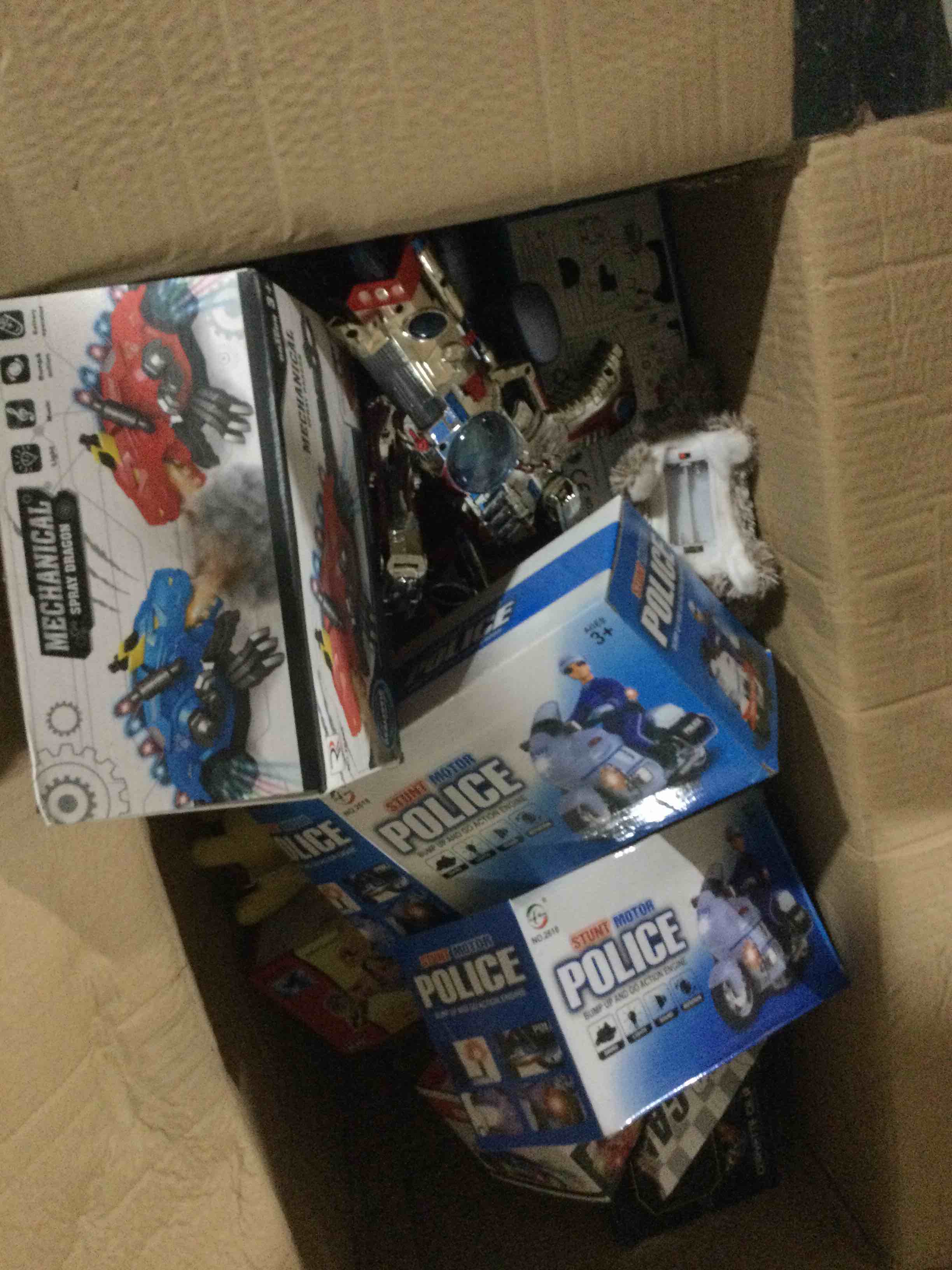 box of assorted toys ect…