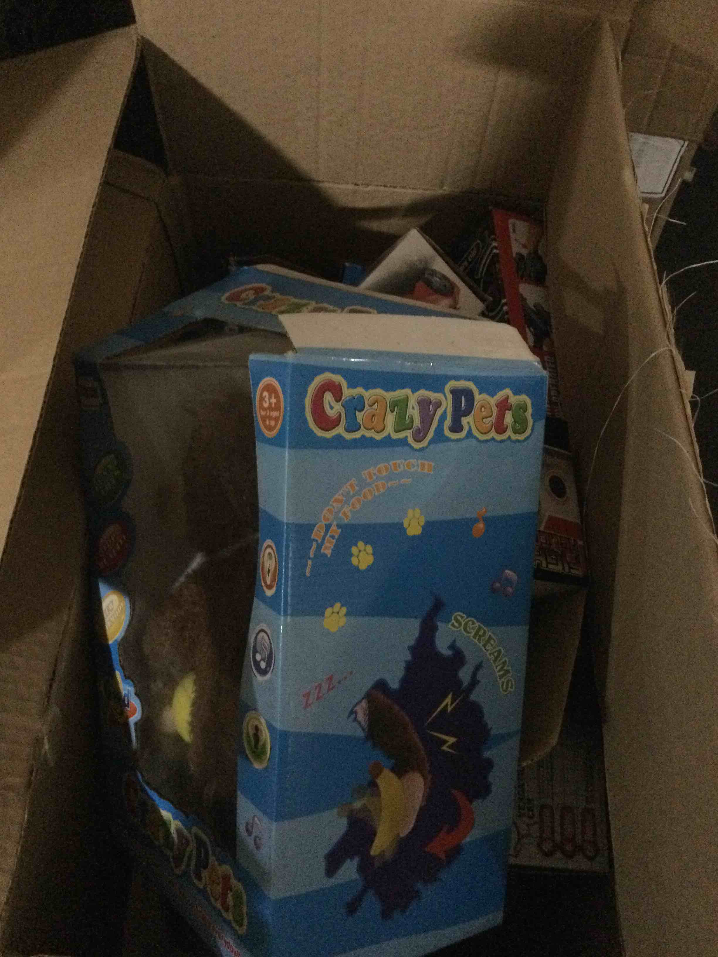 box of assorted toys ect…