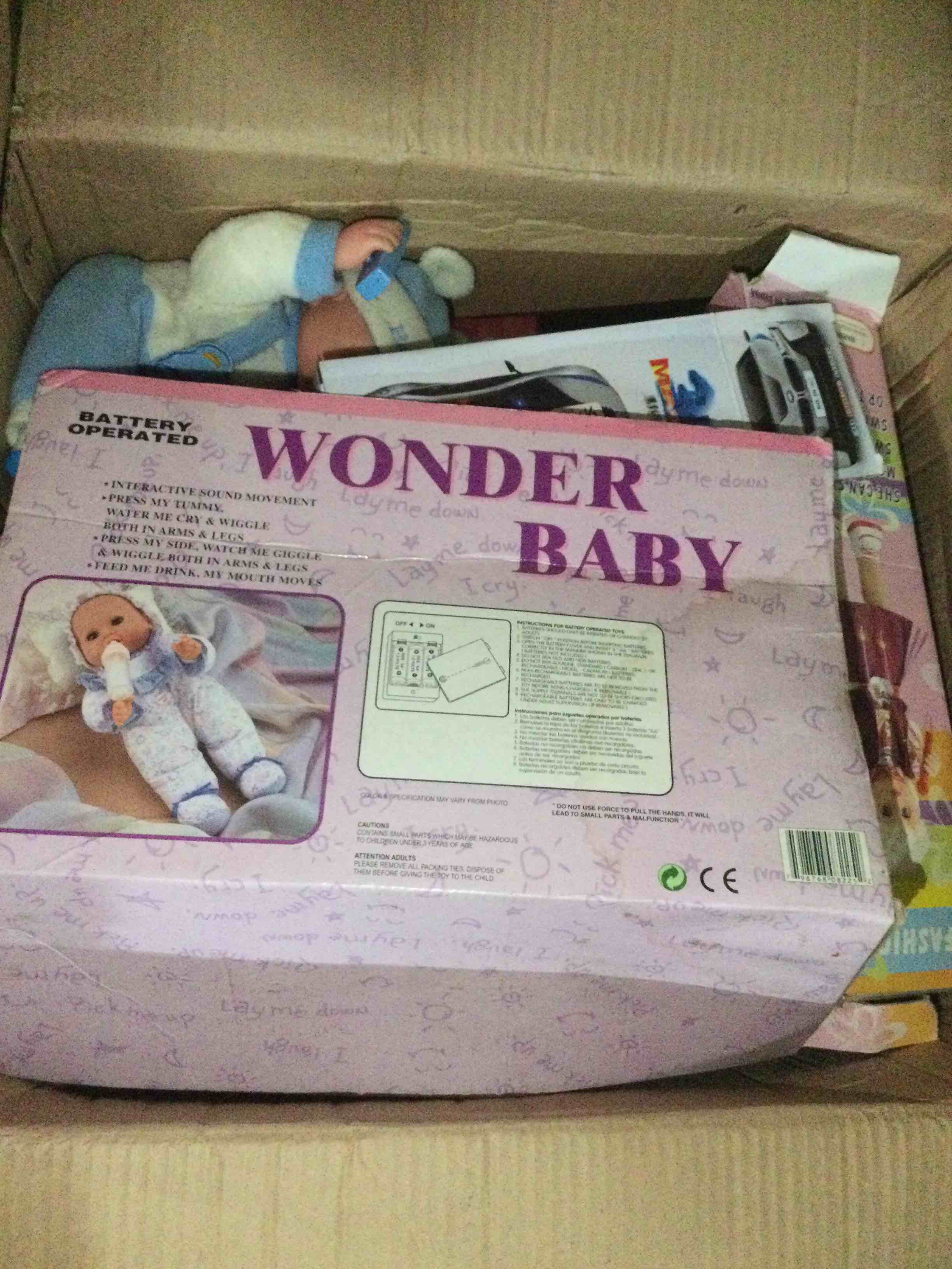 box of assorted toys ect…